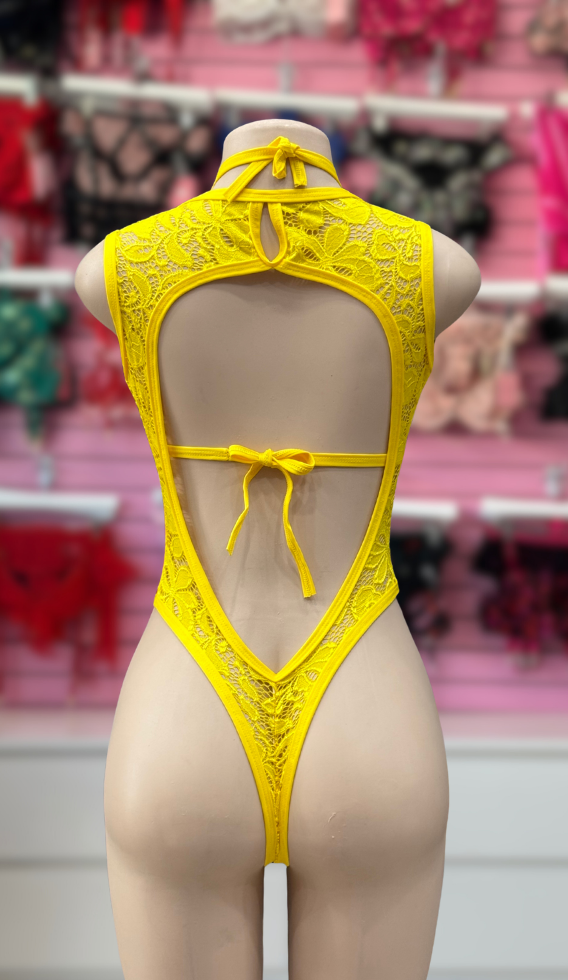 Yellow Vero Lace Bodysuit