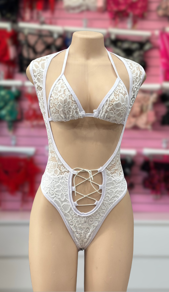 White Vero Lace Bodysuit