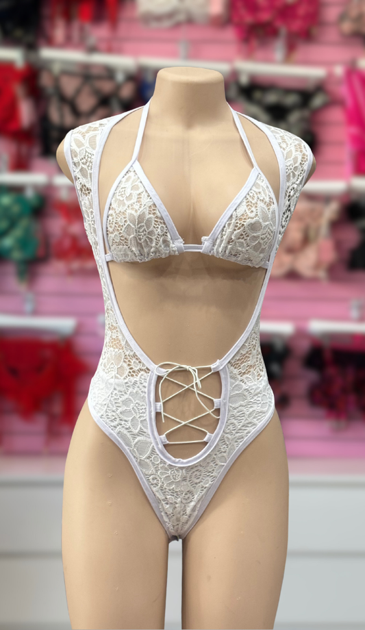 White Vero Lace Bodysuit