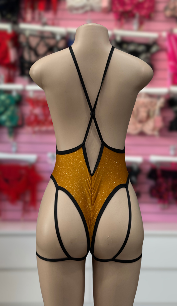 Orange + Black  Mari Bodysuit