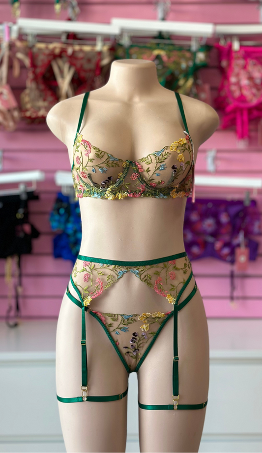 Forest Green  Floral Set