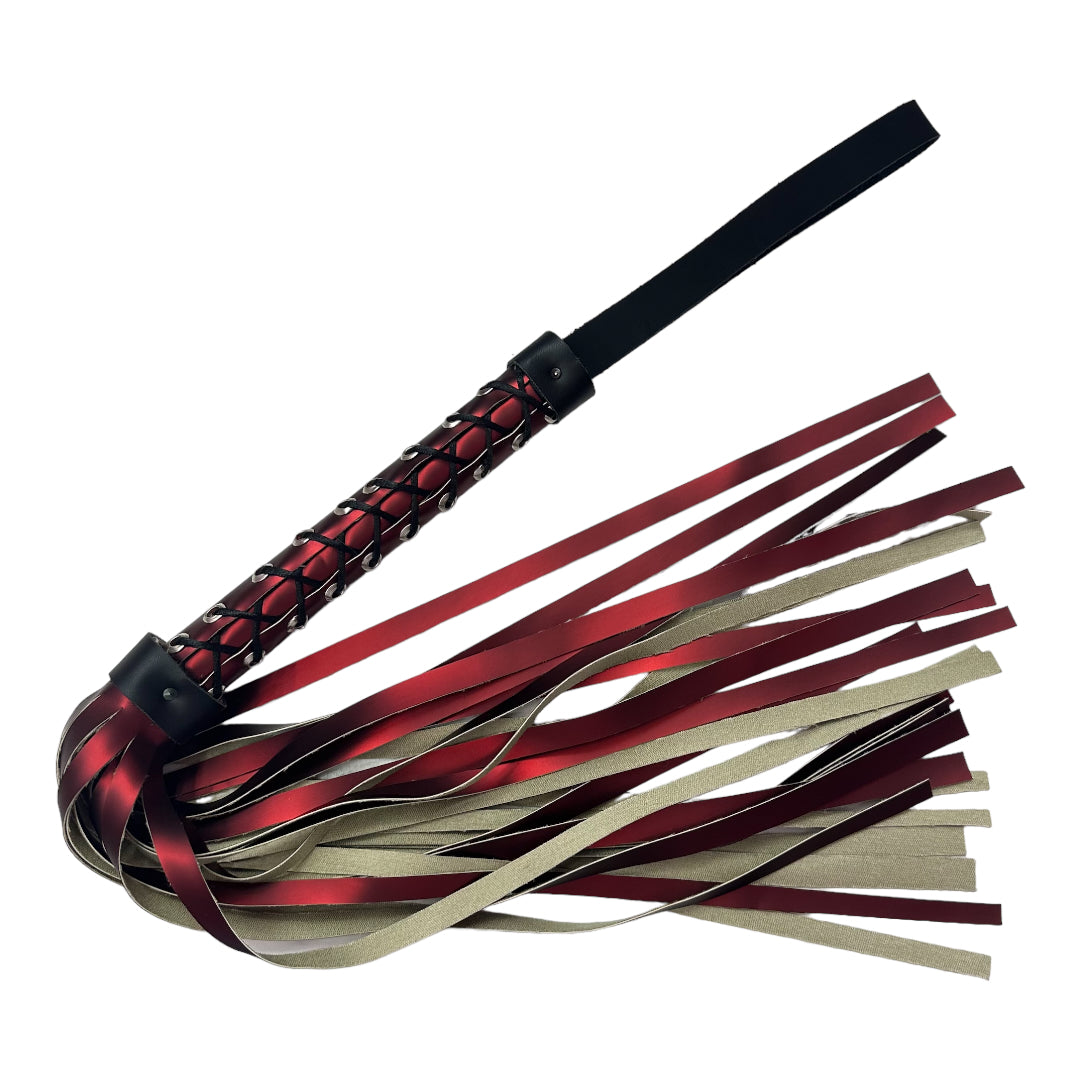 Burgundy Flogger With Black Lace