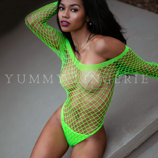 Simply Stunning Green Net Thong Teddy