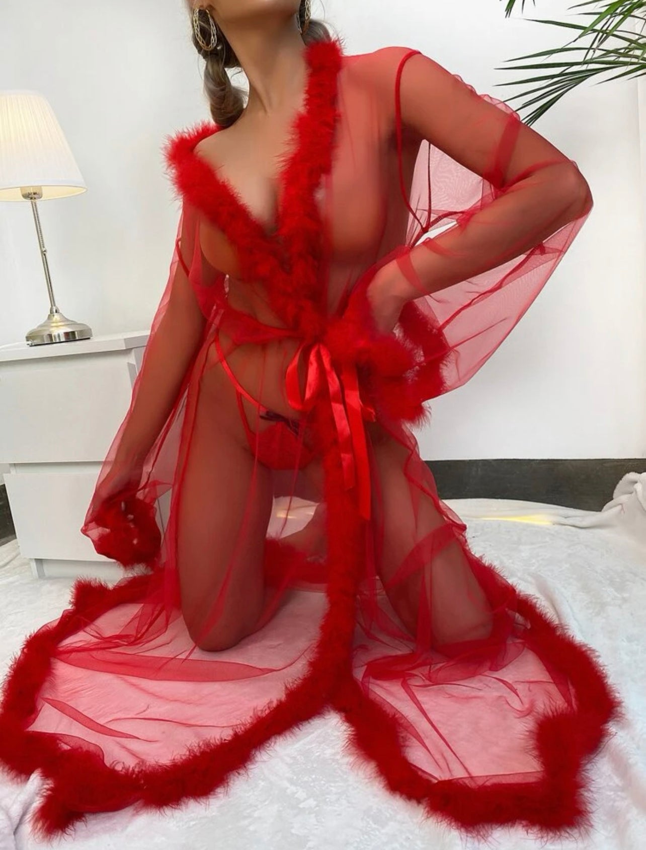 Long Mesh Robe